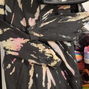 No Boundaries Black Tie-Dye Midi Dress